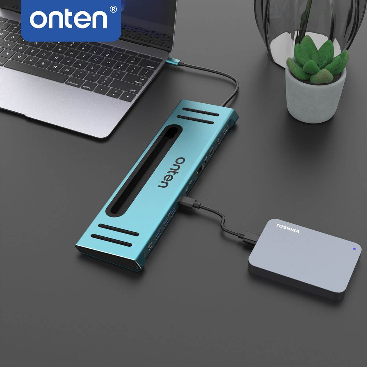 Onten 9199 12 in 1 Type-C Multi-Function Docking Station - Hugmie