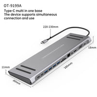 Onten 9199A 14 in 1 Type-C Multi-Function Docking Station - Hugmie