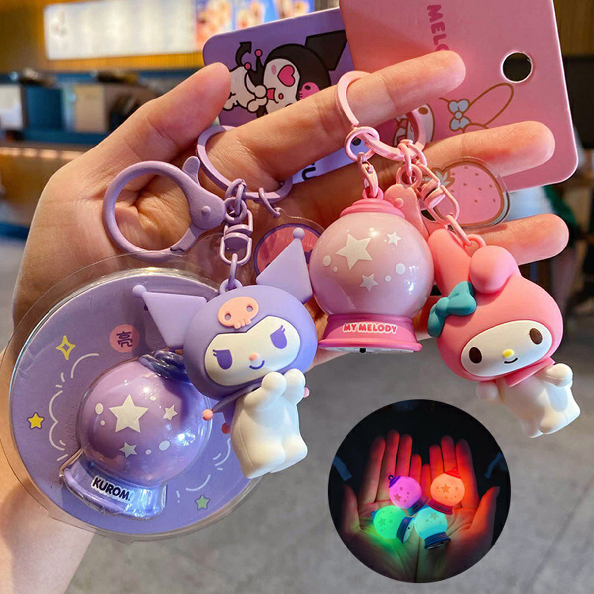 Sanrio Characters Keychain with Night Light - HugmieToys