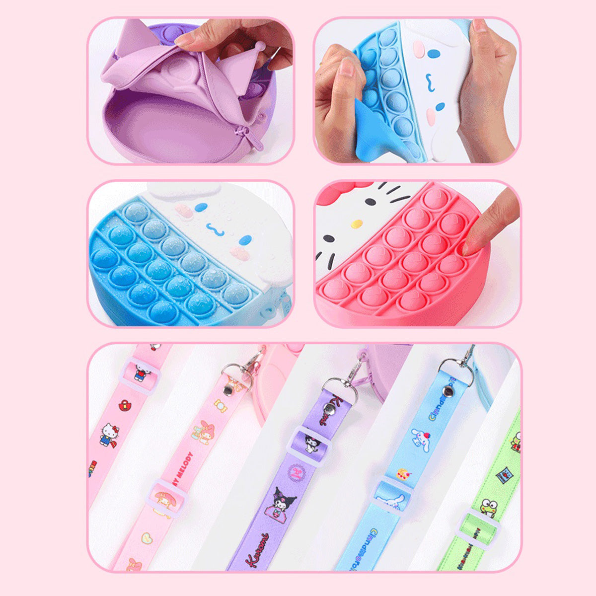 Sanrio Characters Pop It Bag with Strap - HugmieToys