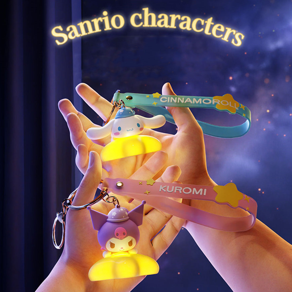 Sanrio Family Star Night Light Series Pendant Keychain - HugmieToys
