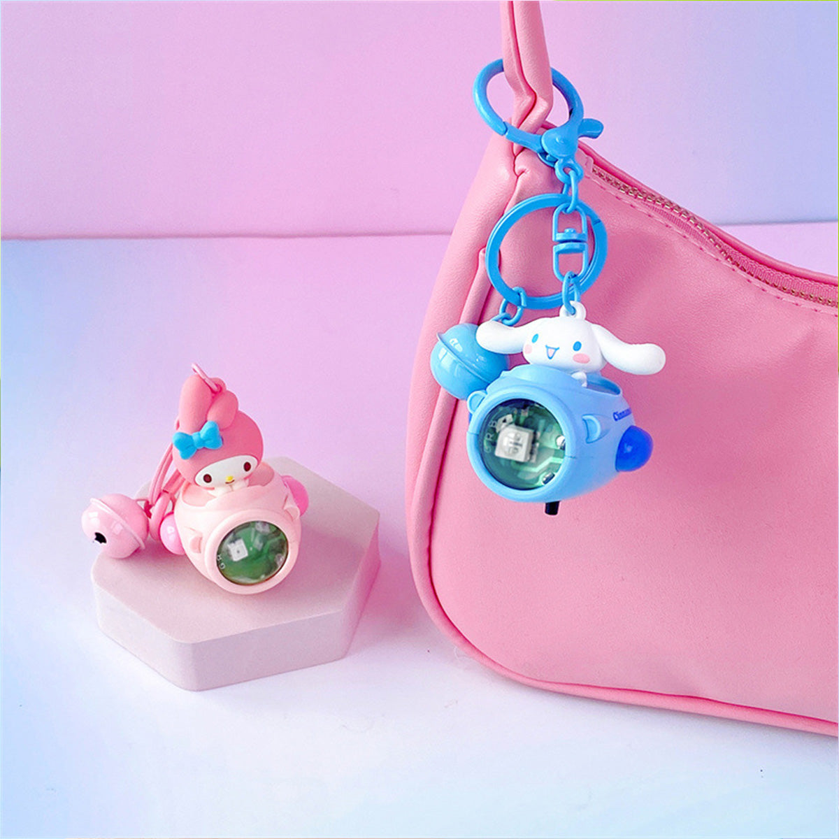 Sanrio Sunset Light Spaceship Keychain - HugmieToys