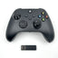 WR007 Xbox Wireless Controller in black with 2.4GHz Bluetooth connectivity and USB dongle. Ergonomic design for immersive gaming experience.