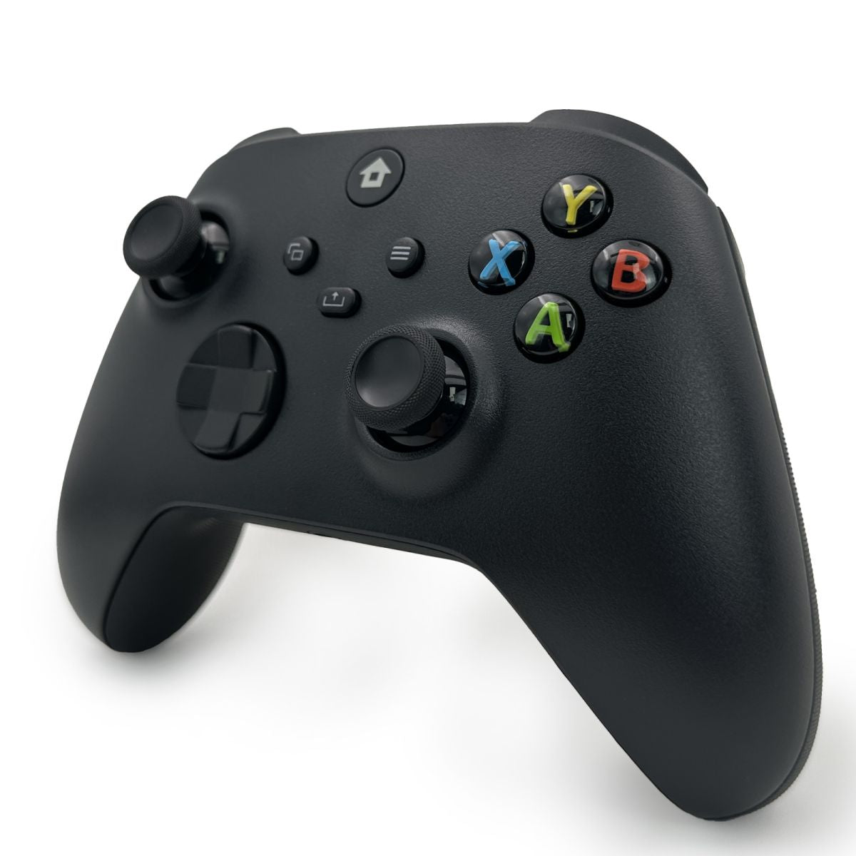 Angled view of the WR007 Xbox Wireless Controller in black, designed for smooth gameplay with ergonomic grip and responsive controls.