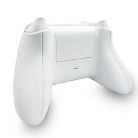 Side-rear view of the WR007 Xbox Wireless Controller in white, highlighting its textured grip and durable build for enhanced control.